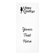 Happy Holidays Cat Silhouette Full Color Rack Card