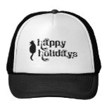 Happy Holidays Cat Silhouette Trucker Hat