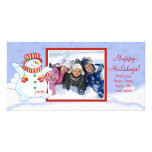 Happy Holidays Cute Snowman Customized Photo Card