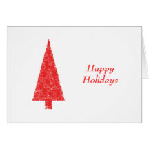 Happy Holidays Greeting. Red Christmas Tree Cards