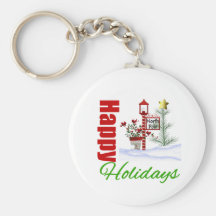 Happy Holidays North Pole Keychain