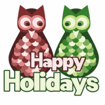 Happy Holidays Owls Acrylic Cut Out