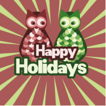 Happy Holidays Owls Photo Sculptures