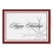 Happy Holidays Silver Snowflake Card