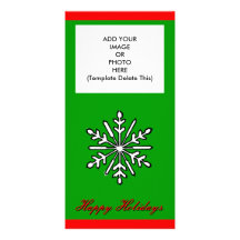 Happy Holidays Snowflake 1 Photo Card Template