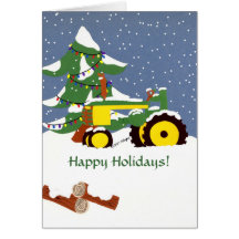 Happy Holidays! Tractor Greeting Card