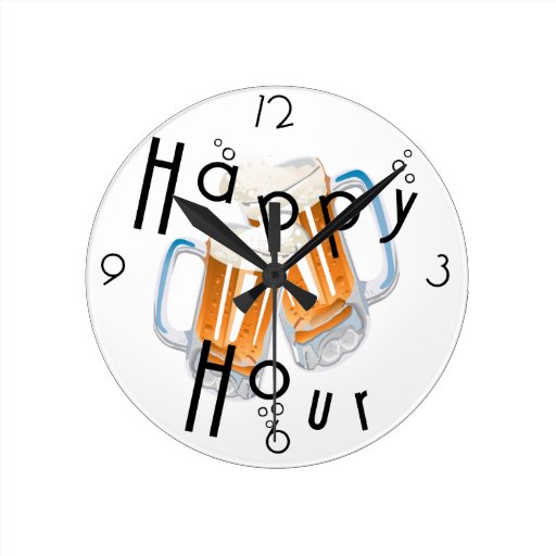Happy Hour Wall Clock Zazzle