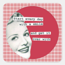 Happy Housewife Retro Gingham Sticker