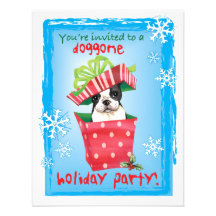 Happy Howliday Boston Terrier Personalized Invitation