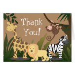 Happy Jungle Animals Thank You Card
