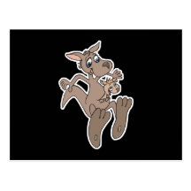 happy kangaroo and joey post card
