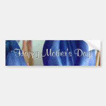 Happy Mother's Day Blue Tulips Bumper Sticker