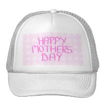 Happy Mothers Day. Pink Flower Pattern Trucker Hats