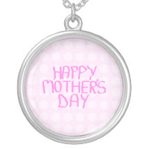 Happy Mothers Day. Pink Flower Pattern Custom Necklace