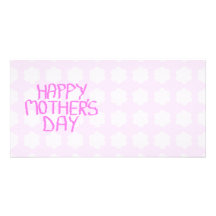 Happy Mothers Day. Pink Flower Pattern Customized Photo Card
