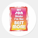 Happy Mothers Day Round Stickers