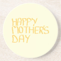 Happy Mothers Day. Yellow. Coasters