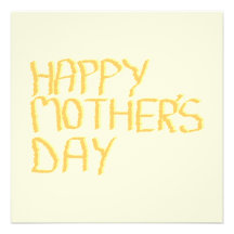 Happy Mothers Day. Yellow. Personalised Invitations
