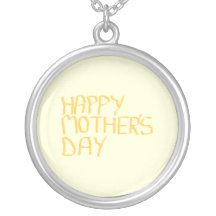 Happy Mothers Day. Yellow. Personalized Necklace