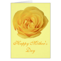 Happy Mother's Day Yellow Rose Greeting Card