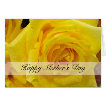 Happy mother's day yellow rose  greeting card.
