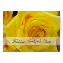 Happy mother's day yellow rose greeting card.