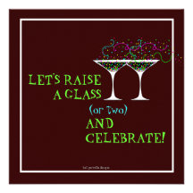 Happy New Year Eve Raise a Glass Party Invitation