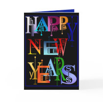HAPPY NEW YEARS Card black