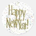 Happy New Years Gold Text Stickers