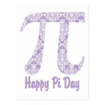 Happy Pi Day Lavender Damask Post Cards