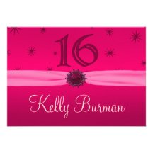 Happy Pink Birthday 16 Invite