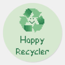 Happy Recycler Cross Stitch Pattern Stickers
