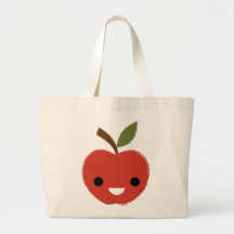 Happy Red Apple Tote Bag