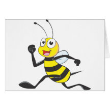 Happy Running Bee Greeting Cards