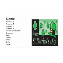 Happy Saint Patricks Day Business Card Template
