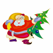 Happy Santa with bag & tree Photo Sculptures