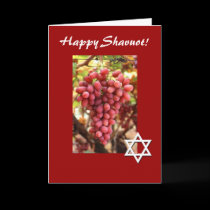 Happy Shavuot-Red Grapes/Star of David cards