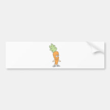 happy silly carrot cartoon bumper stickers