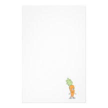 happy silly carrot cartoon custom stationery
