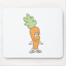 happy silly carrot cartoon mouse pads