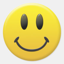 Happy Smiley Face Round Stickers