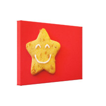Happy smiling cookie canvas print