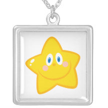 happy smiling star pendant