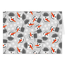 happy snowmans on grey polka dots cards