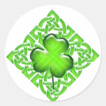 Happy St. Patrick's Day Clover Gift Round Sticker