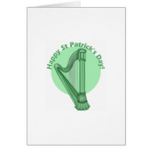 Happy St. Patrick's Day Harp design Greeting Card