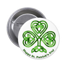 Happy St. Patrick's Day Trinity Clover Pin