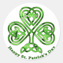 Happy St. Patrick's Day! Wrist Round Stickers