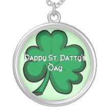 Happy St. Patty's Day shamrock necklace