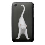 Happy Stretching White Cat iPhone 3 Case-Mate Case